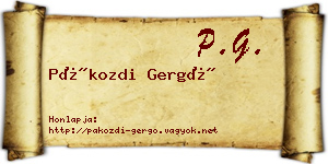 Pákozdi Gergő névjegykártya